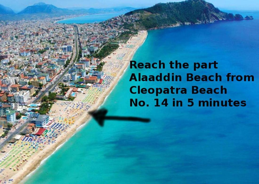 Palm Beach Cleopatra House, Beautiful Private Apartment Just 300 Meters To Cleopatra Beach 14 With Umbrellas, Bikes And Many Extras Included! Alanya Extérieur photo
